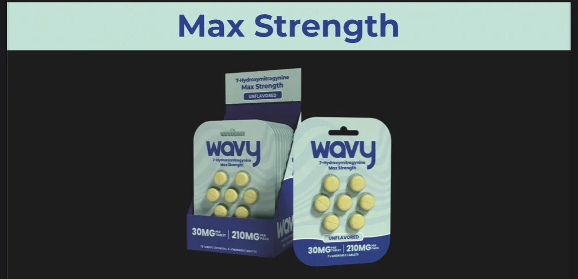 Wavy 7-Hydroxy Extra Strength Kratom Tablets (5pk Display)