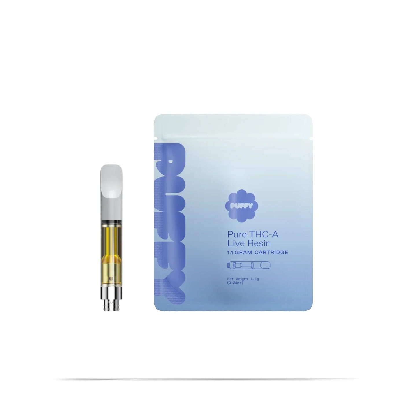 Puffin Pure THC-A Live Resin cartridge with packaging