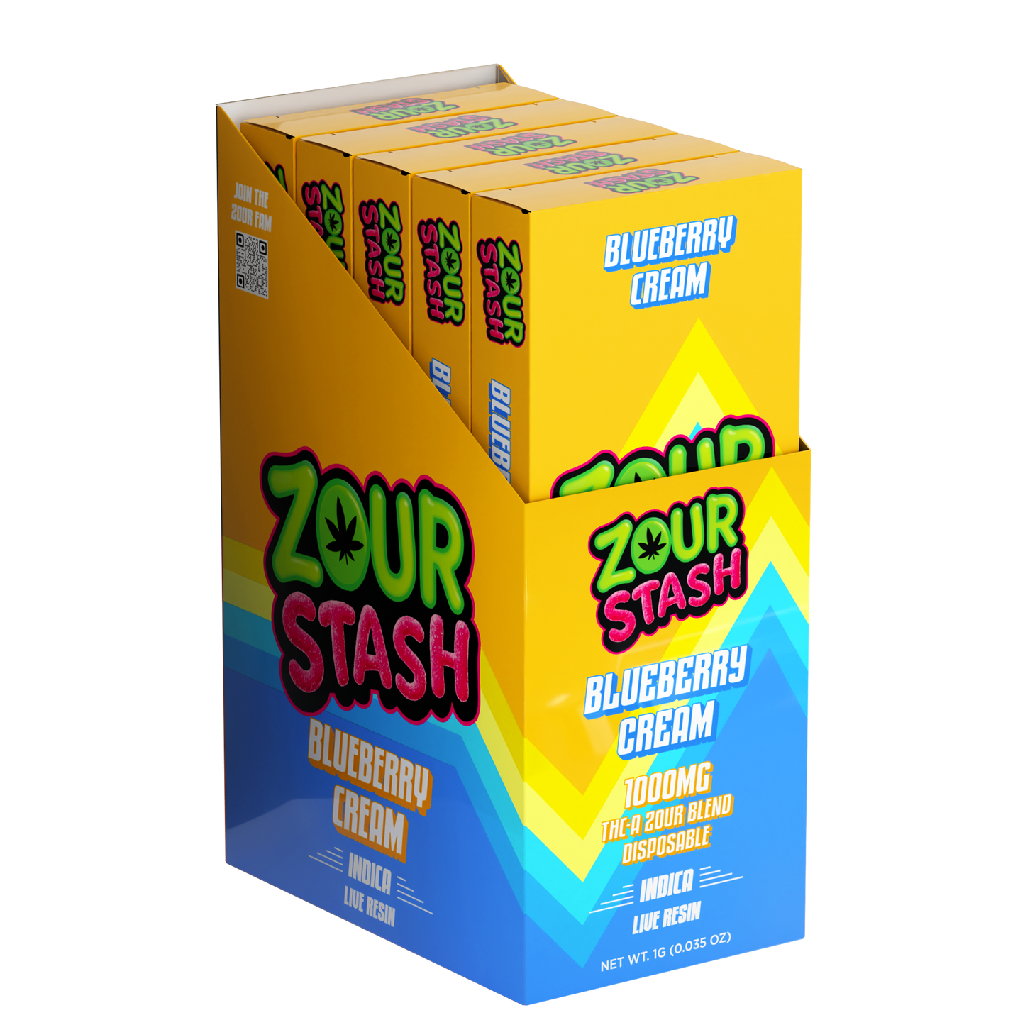 Zour Stash THC-A 1G Live Resin Disposable (5pk Display)