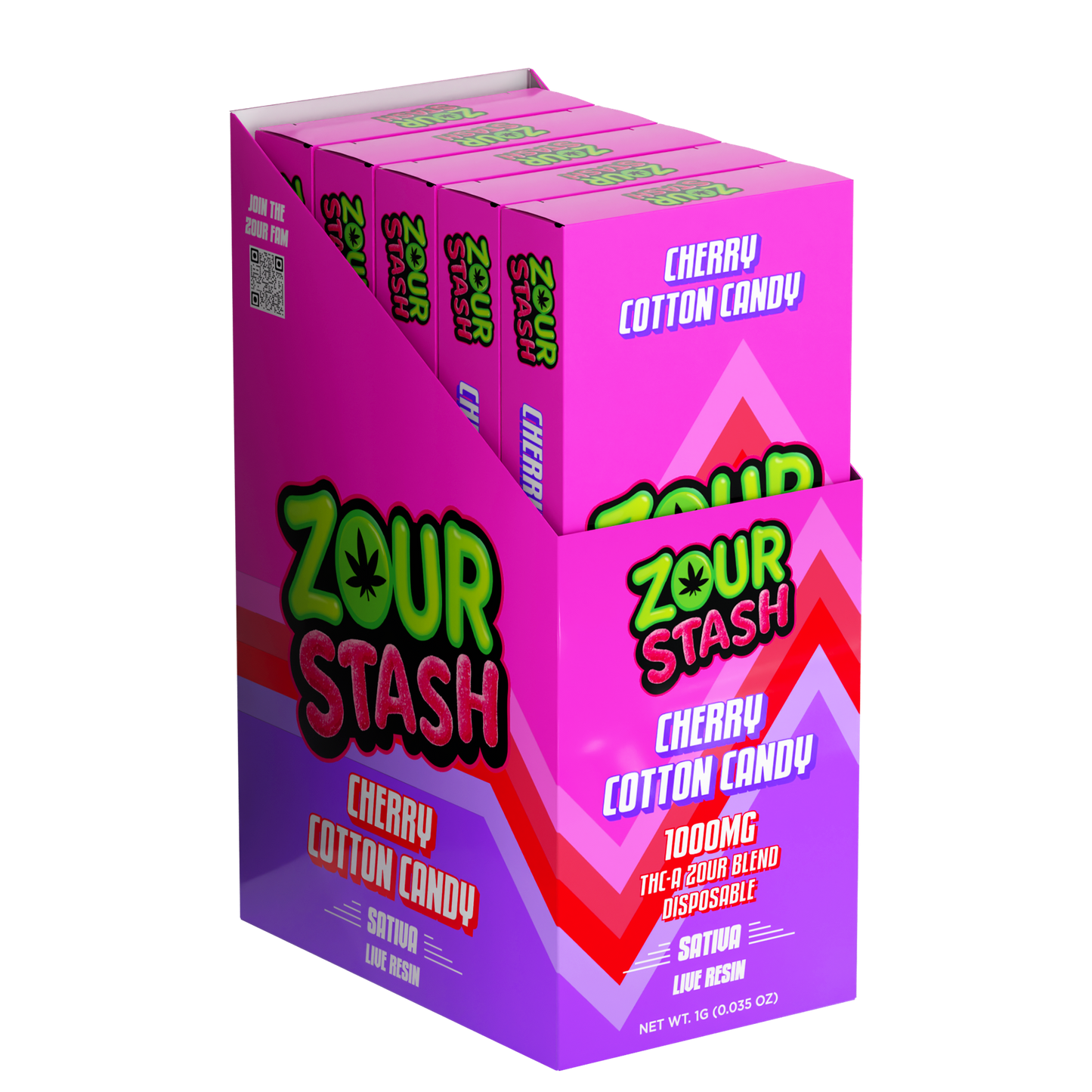 Zour Stash THC-A 1G Live Resin Disposable (5pk Display)