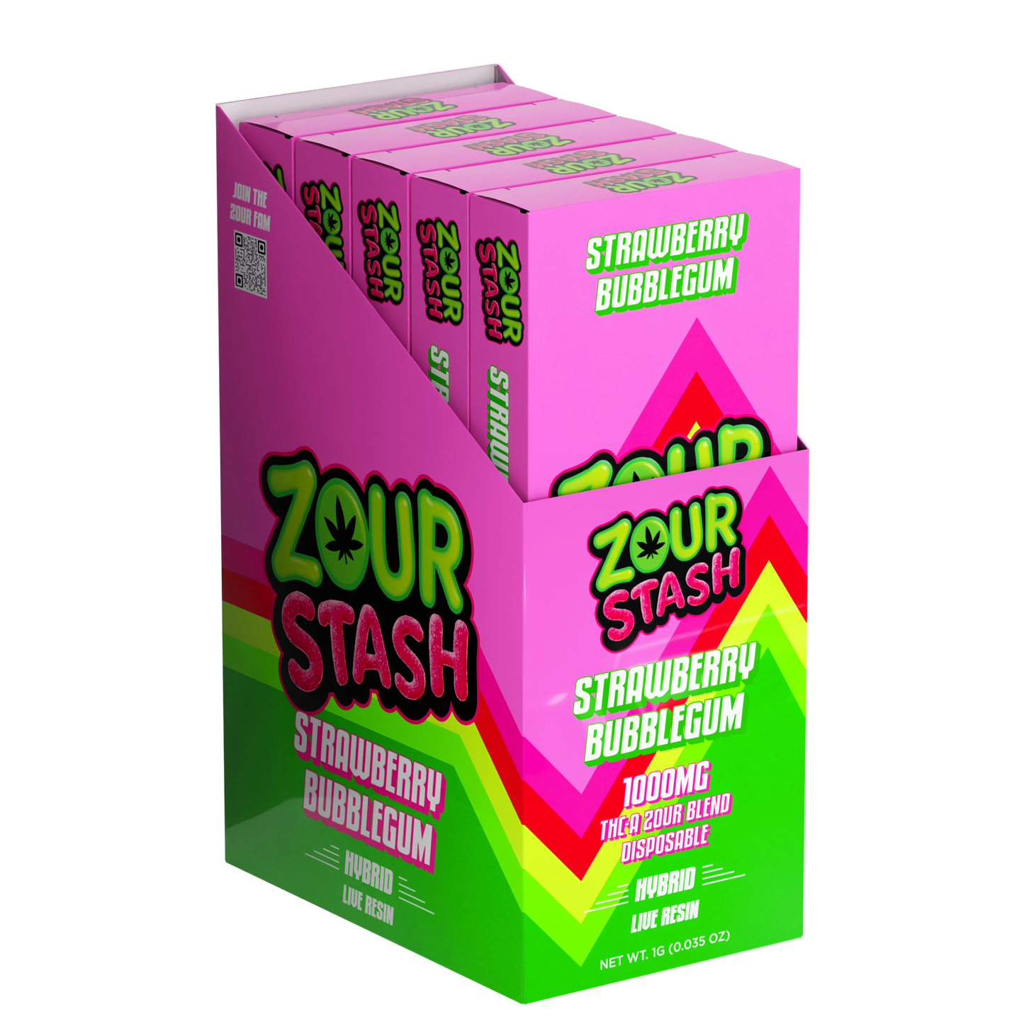 Zour Stash THC-A 1G Live Resin Disposable (5pk Display)