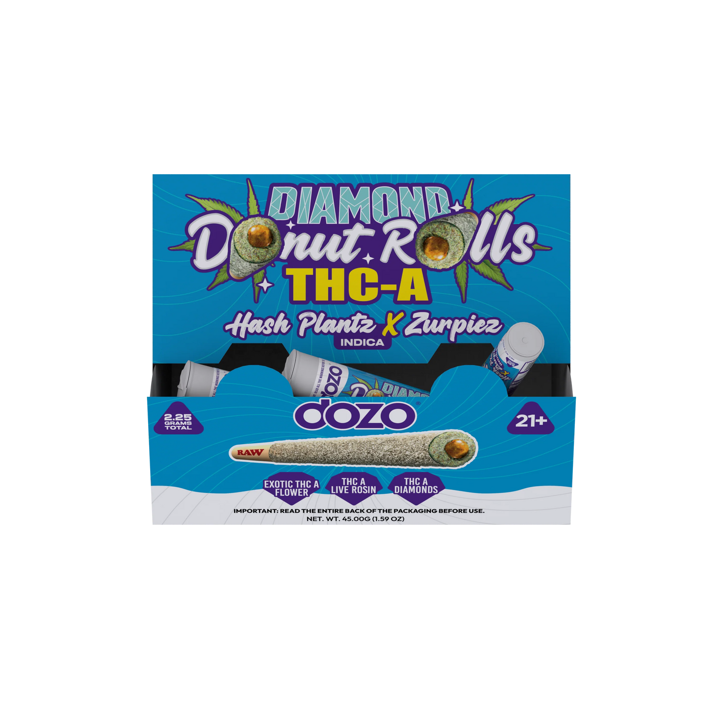 Dozo Diamond THCA Live Rosin 2.25G Donut Rolls (20pk Display)