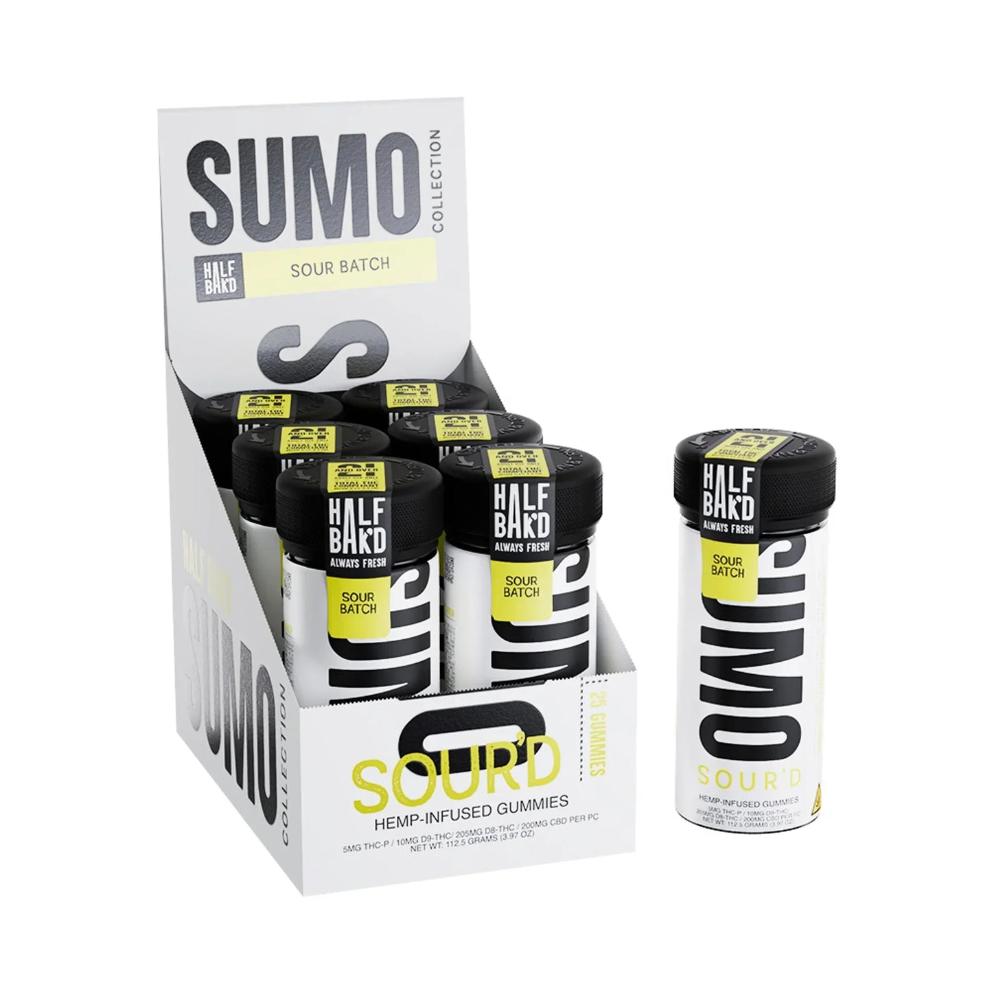 Half Bak'd SUMO D9 SOUR'D Gummies 10,000mg (6-Pack Display)