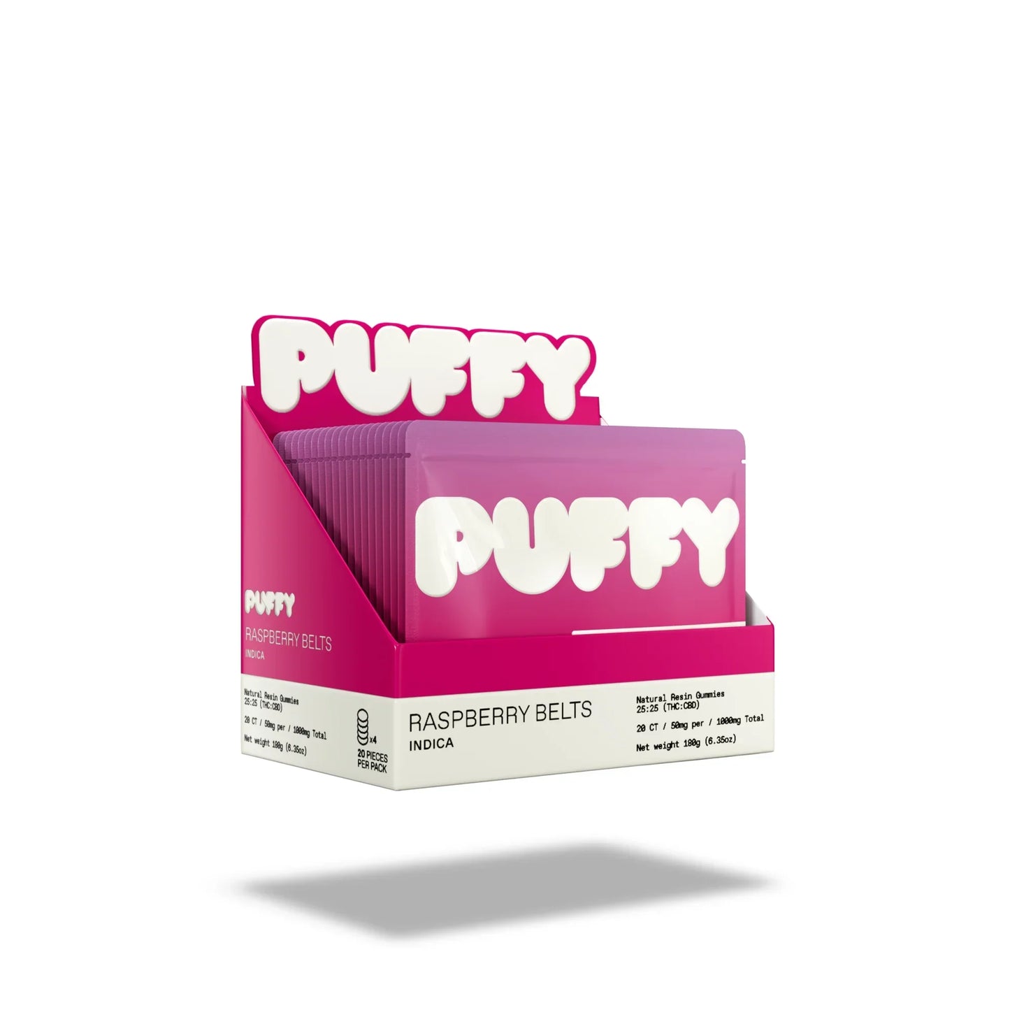 PUFFY Live Resin THC Gummies 25mg (5pk Display)