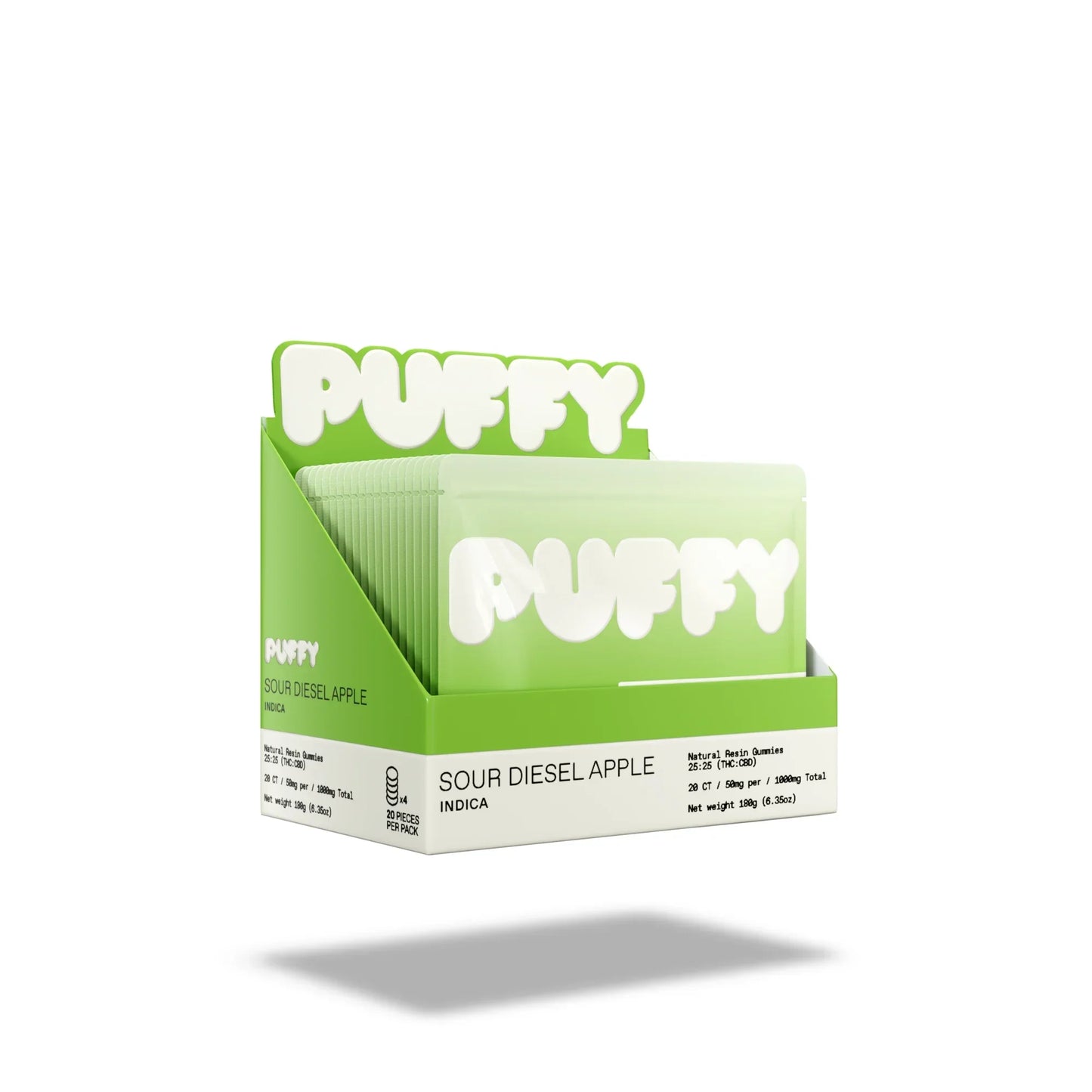 PUFFY Live Resin THC Gummies 25mg (5pk Display)