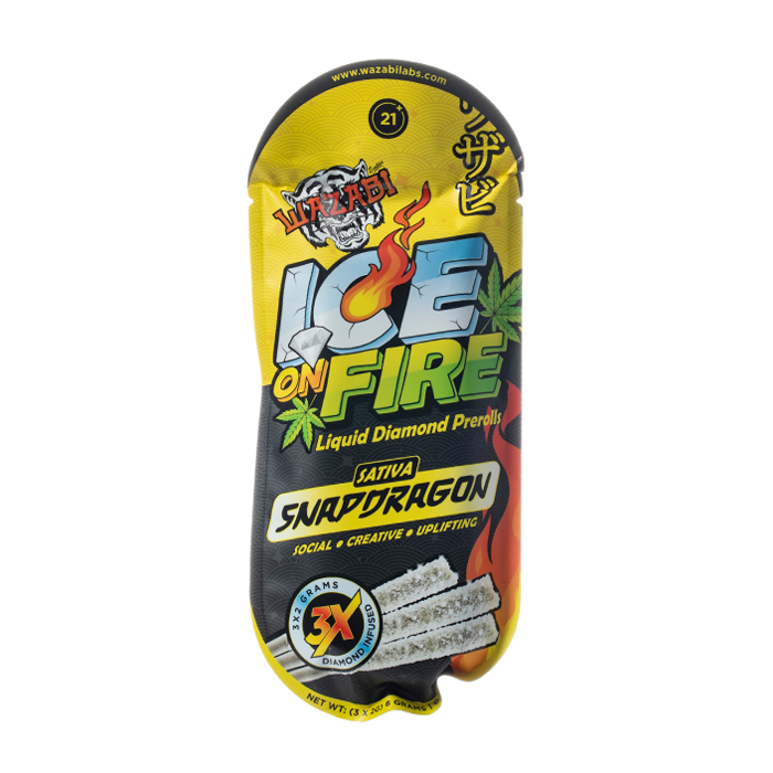 Wazabi 3ct Ice on Fire 2G THCA Pre-roll (5pk Display)
