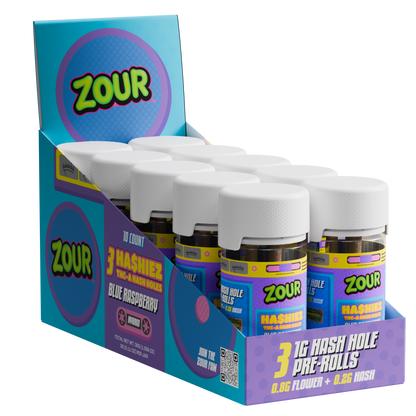 Zour Stash 1GX3pk THC-A Ha$hiez Pre-rolls (10pk Display)