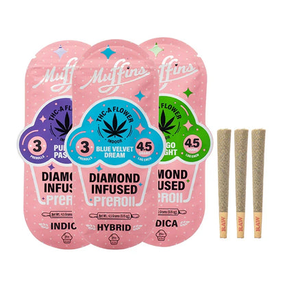 Muffins THCA 3PK Pre-Rolls 1.5G (10pk Display)