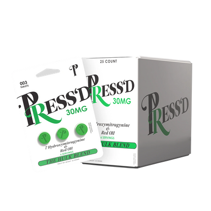 Press'd Hulk Blend Kratom 30mg Tablets (25-Pack Display)