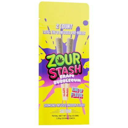 Zour Stash Pre-Priced THCA Pre-rolls 1.25G X 2PK  (10pk)