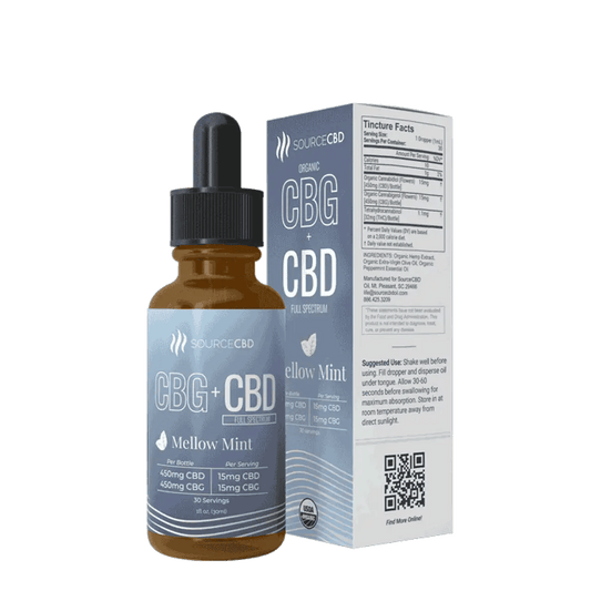 Organic CBD + CBG Tincture Mellow Mint 900 Mg - CHC Distro